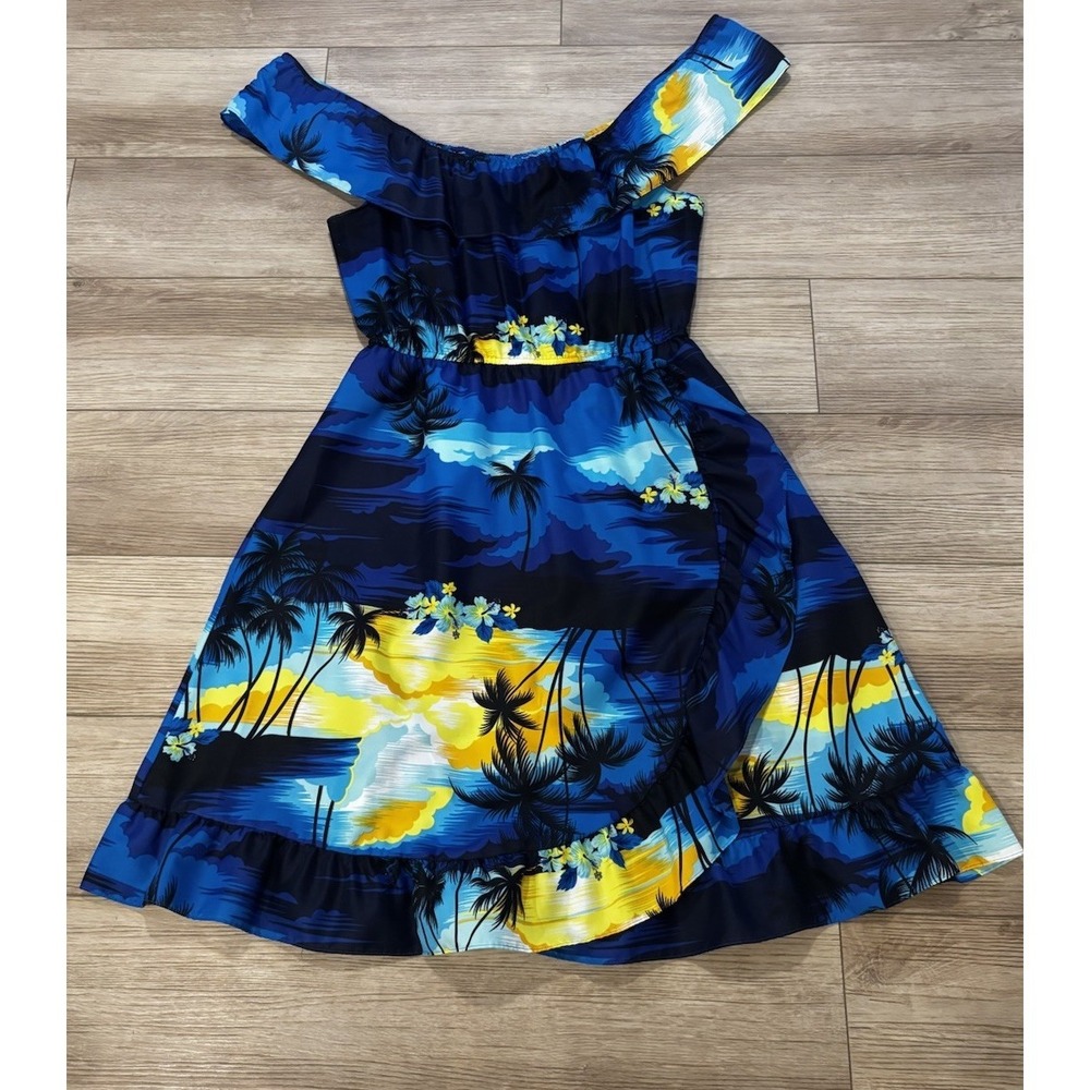 Vintage Helena's Hawaiian Women's Midi Dress XL Hawaii Luau Beach Vacation Party